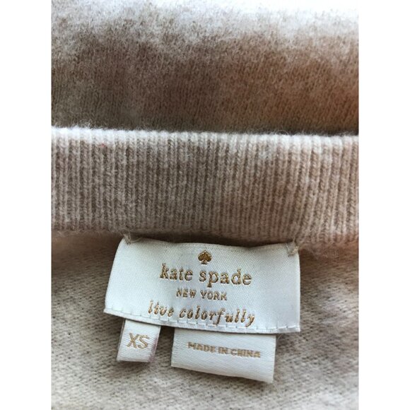 Kate Spade Tan Sweater W/ Black Oversized Bow, Size XS - Picture 9 of 9
